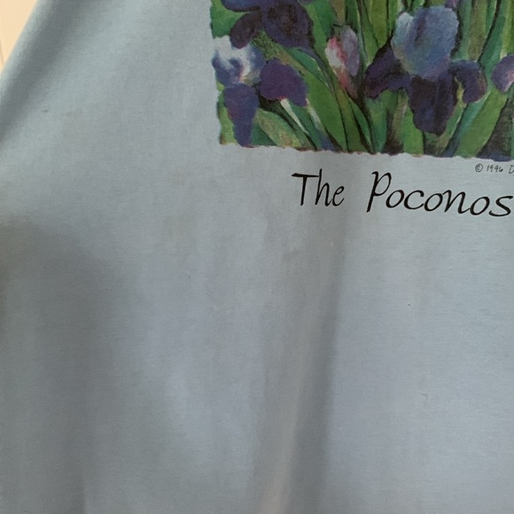 VTG 90s Single Stitch Poconos Shirt Deep L Sprague 1996 large X-Large medium - Picture 4 of 10